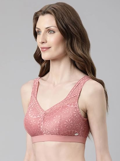 Enamor Women's Nylon Blend Bridal T-Shirt Bra – Padded, Non-Wired, Full Coverage, Lightweight Flexible Cups, All-Day Comfort